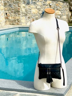 Supersoft Real Leather Cross Body Bags With Hand Strap Made In Italy Black